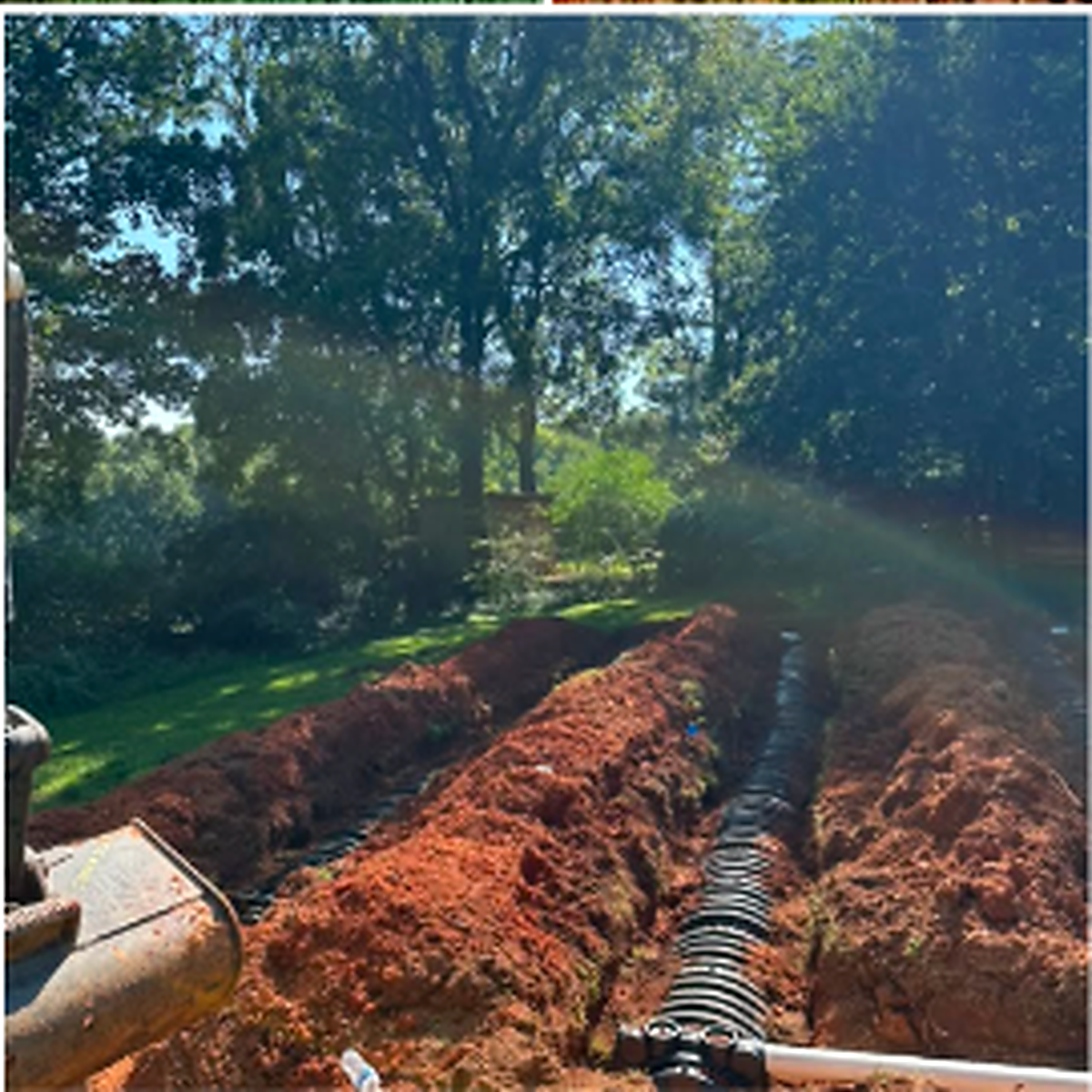 Excavation trench and pipe work