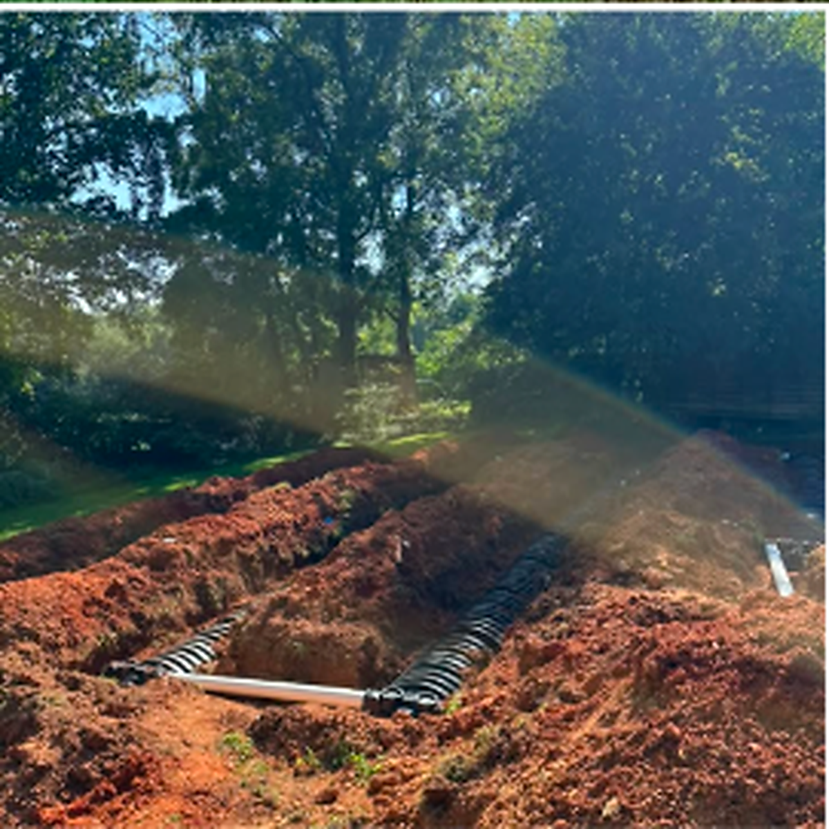 Graded excavation worksite